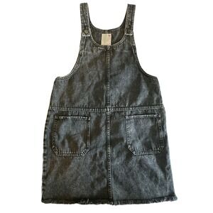 SO Brand Jumper Skirt Black Denim with Pockets Juniors Size Small Grunge Witchy